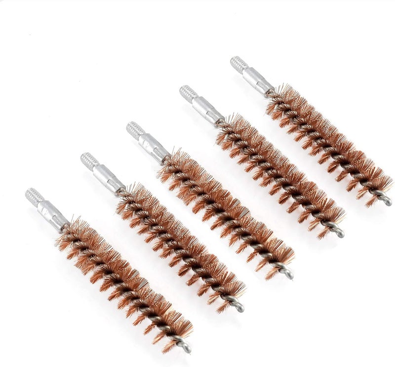 BOOSTEADY 5 Pcs Phosphor Bristle Bronze Bore Gun Cleaning Brush for Pistol Shotgun with 50 Professional Square Patches Multi-Caliber - Image 1